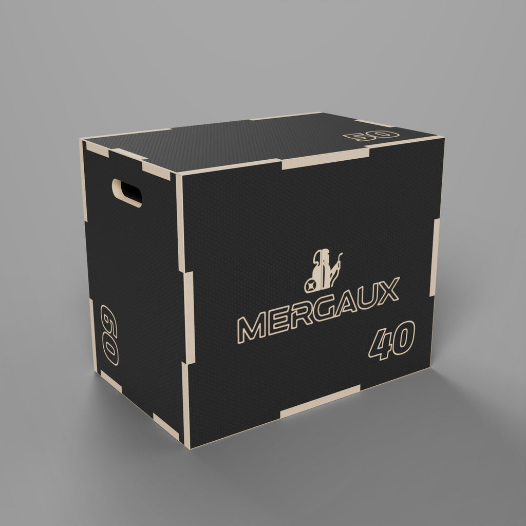 PlyoBox M Mergaux, 60 × 50 × 40 cm, logo gravé et poignée latérale